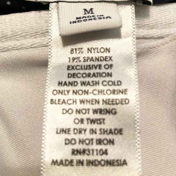 Crown & Ivy Navy Blue Polka Dot Bralette Bikini Top Medium Halter & Back Tie - Picture 6 of 11